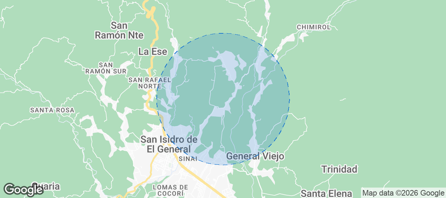 Perez Zeledon Airbnb map